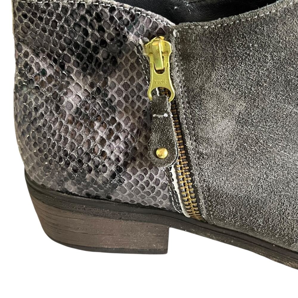 Eric Michael Ankle Boots 41 US 10 Gray Suede Snakeskin Side Zip Handmade Spain - Picture 7 of 12